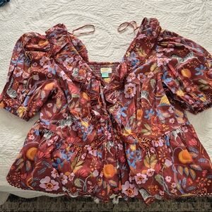 Floral Puff Sleeve Top